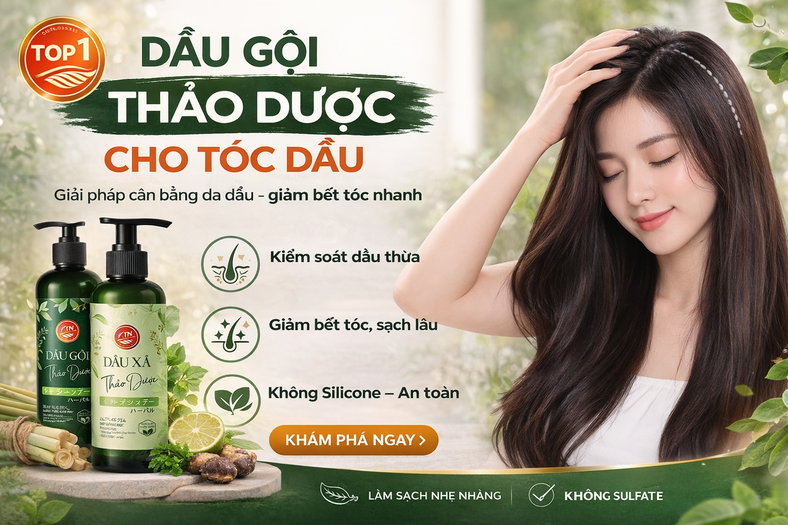 Combo Dầu Gội & Xả Thảo Dược TN