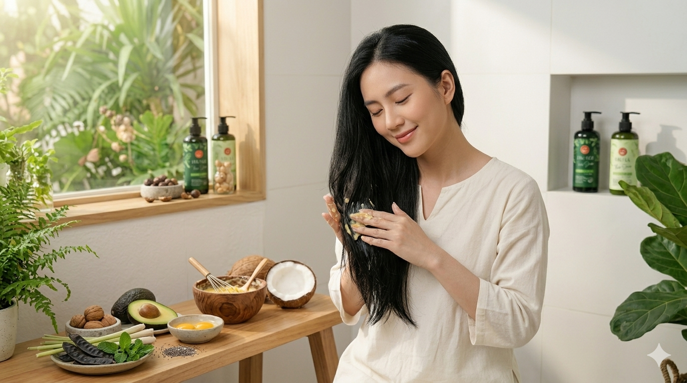 Mặt nạ tóc từ trứng và dầu dừa giúp nuôi dưỡng tóc chắc khỏe