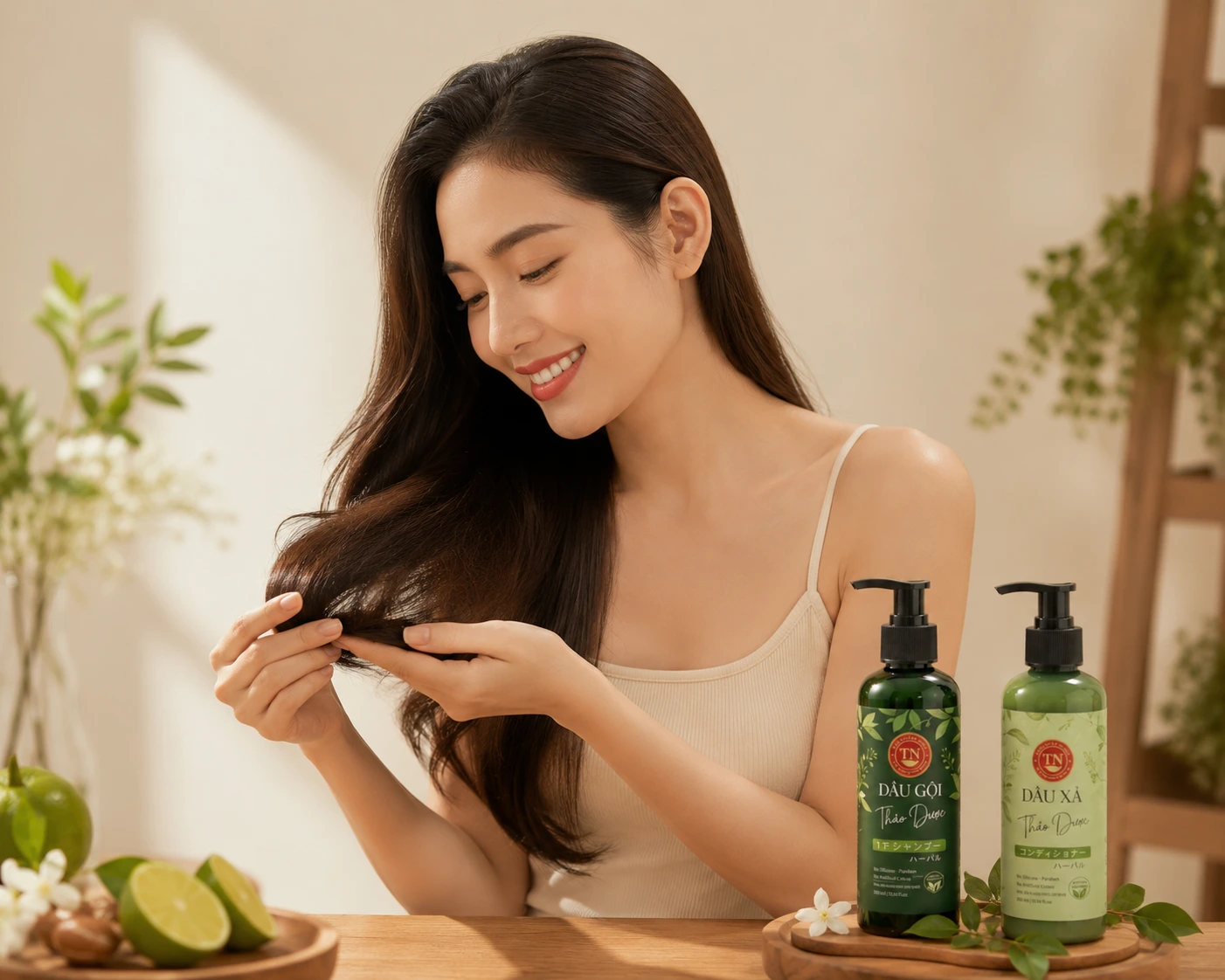 tóc khỏe mềm mượt sau khi xử lý tóc chẻ ngọn đúng cách