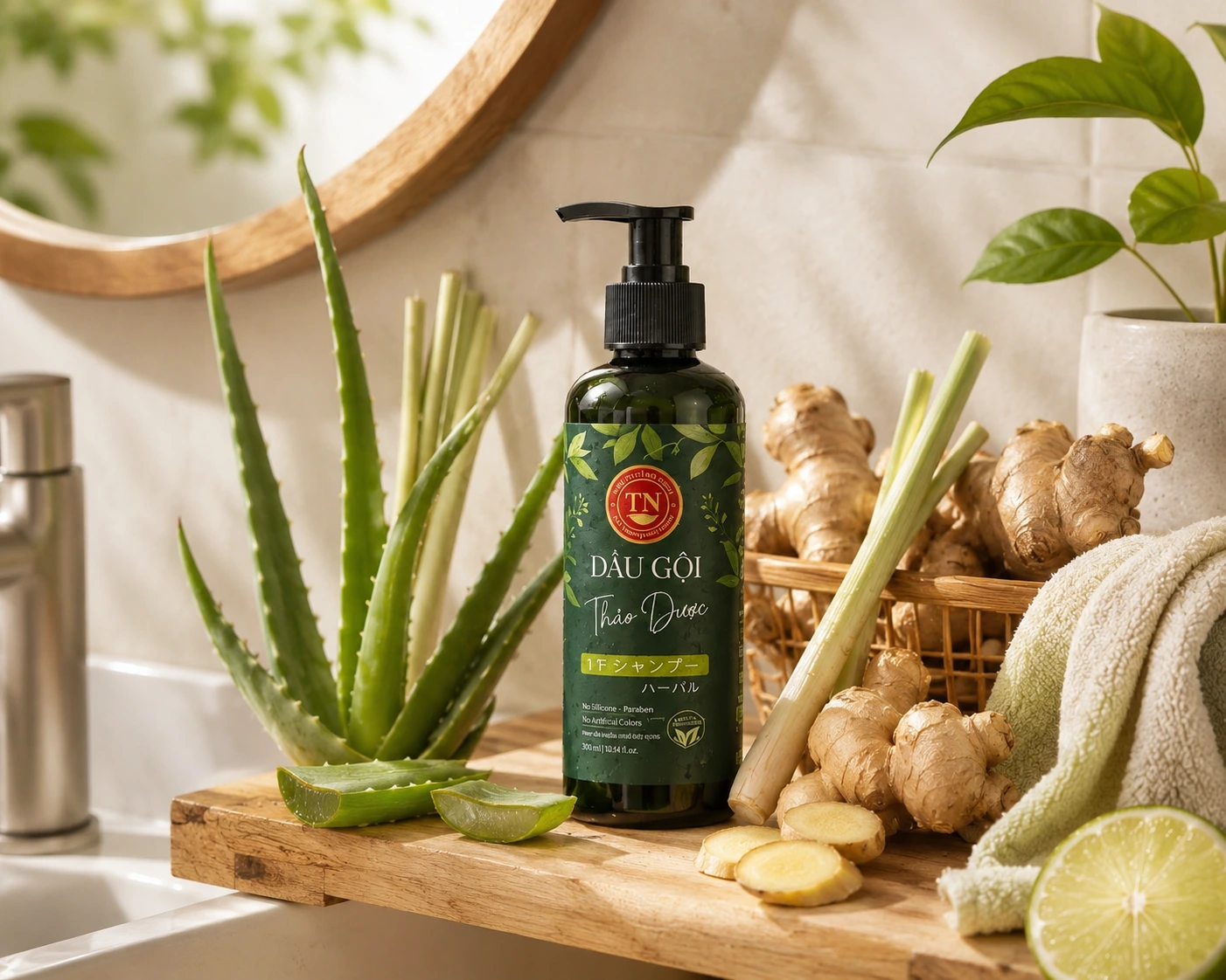 dầu gội thảo dược TN cho da đầu nhạy cảm không SLS paraben