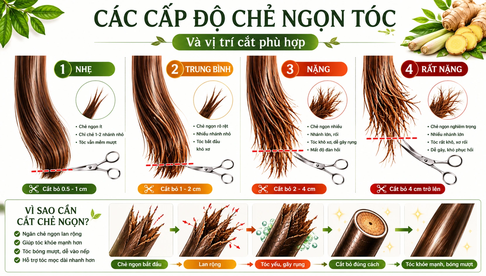 khi nào nên cắt tóc chẻ ngọn mức độ nặng nhẹ