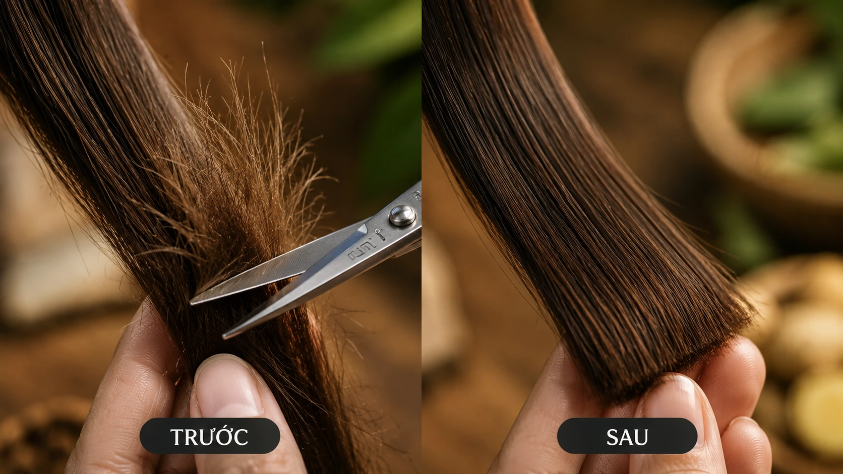 tóc bị chẻ ngọn có nên cắt không cách xử lý